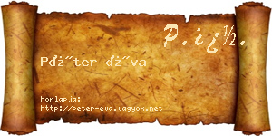 Péter Éva névjegykártya
